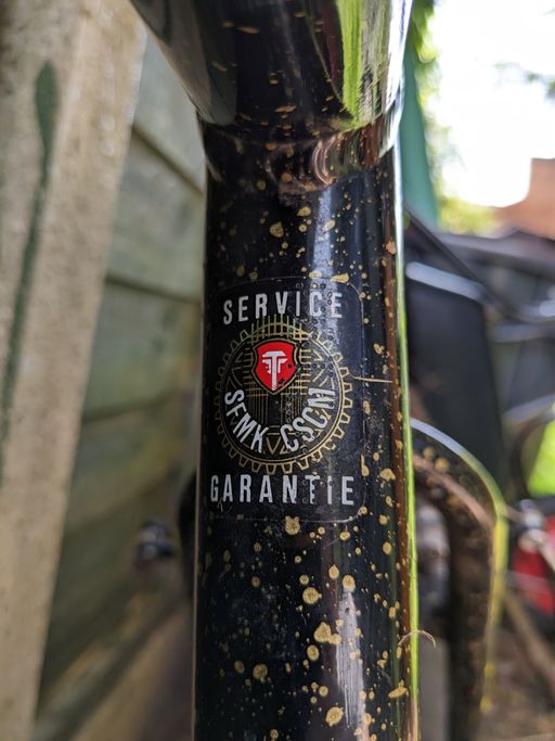 SFMK-CSCM sticker on Muddy Fox Trailblazer"